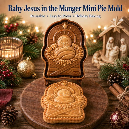 Faith & Nativity Christmas Mini Pie Mold Collection | Reusable Embossed Molds for Shaping Detailed Praying Jesus