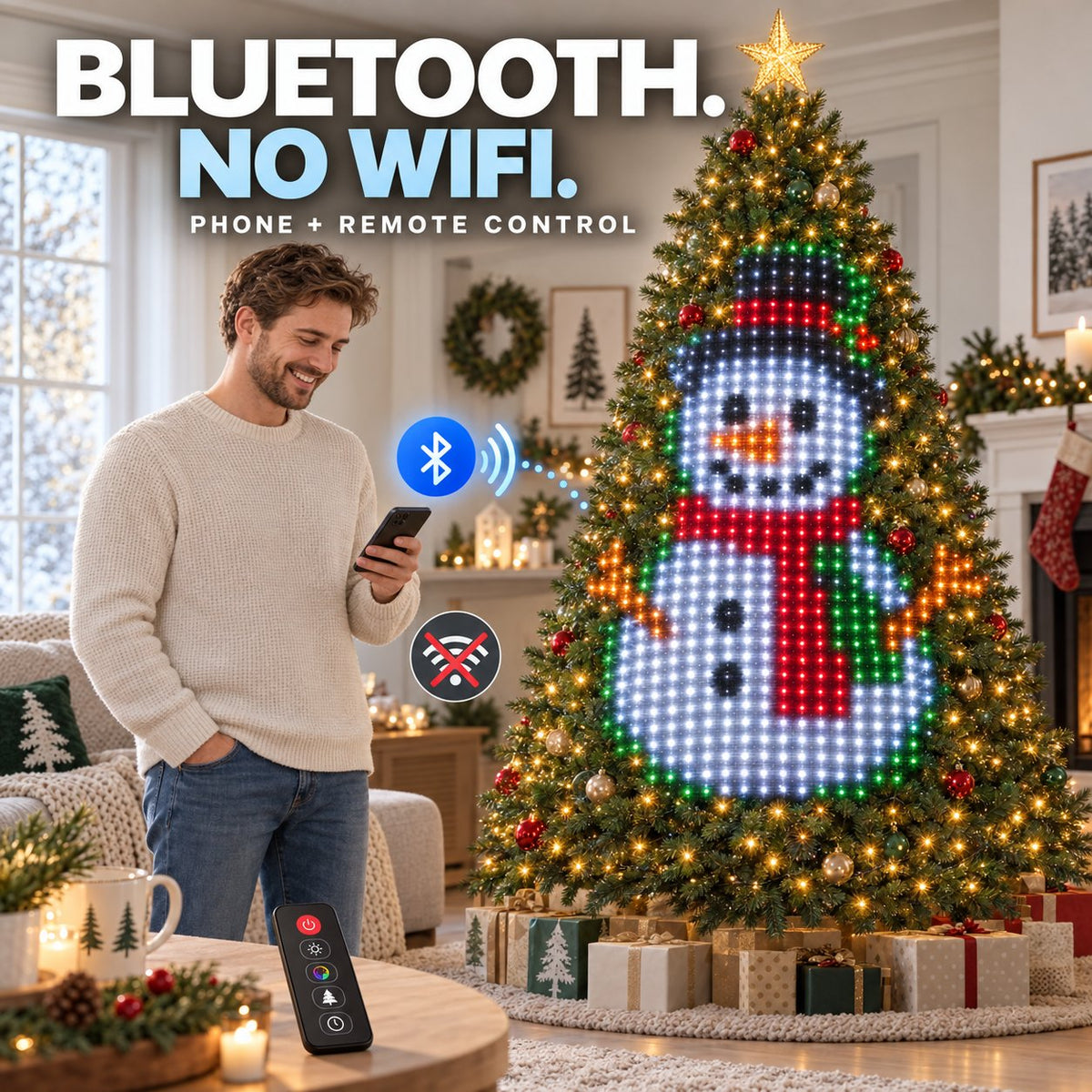 Smart Pixel Christmas Tree Lights | App Customizable Animated LED String Lights