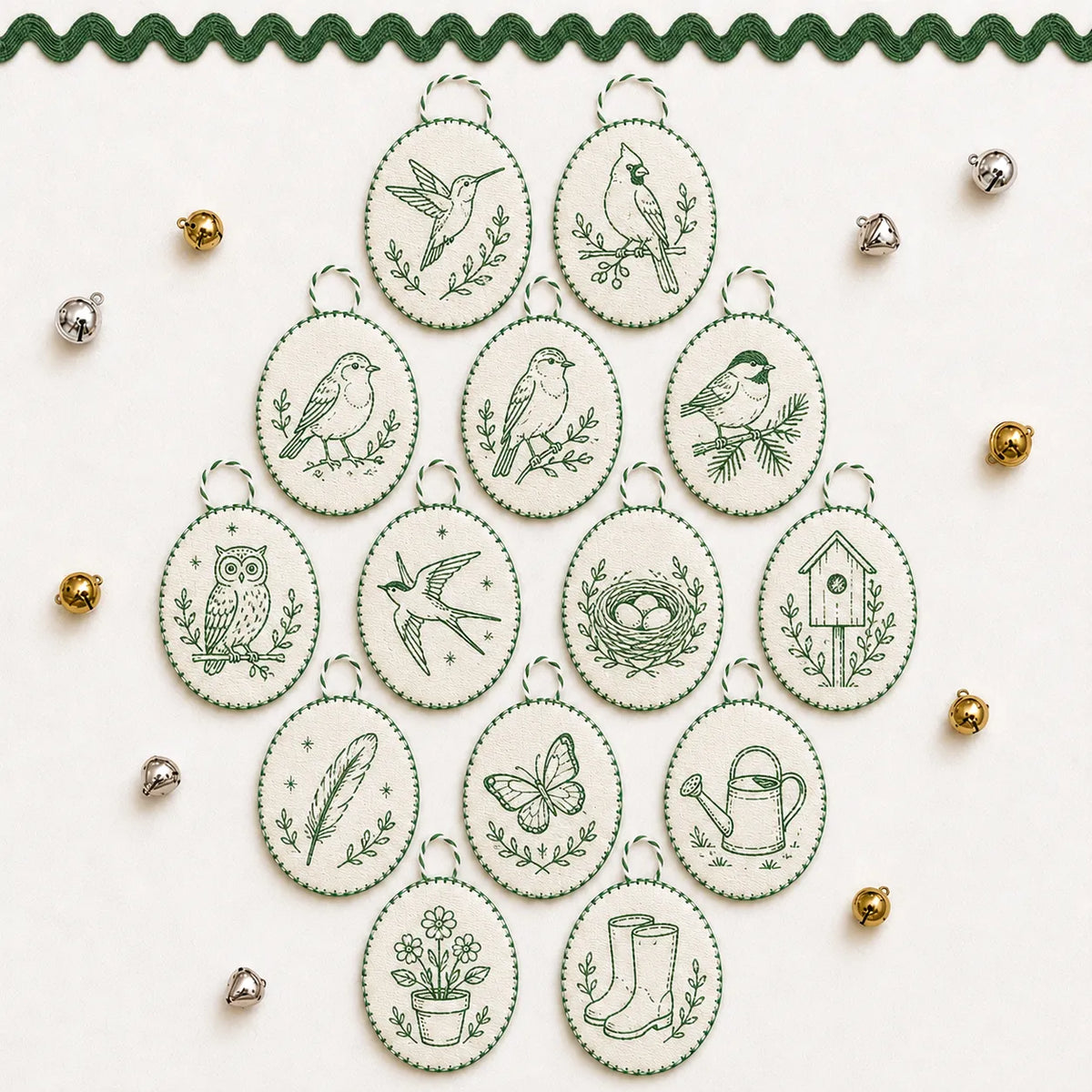Beginner-Friendly DIY Heirloom Oval Embroidery Ornament Kit Collection