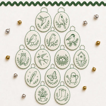 Beginner-Friendly DIY Heirloom Oval Embroidery Ornament Kit Collection