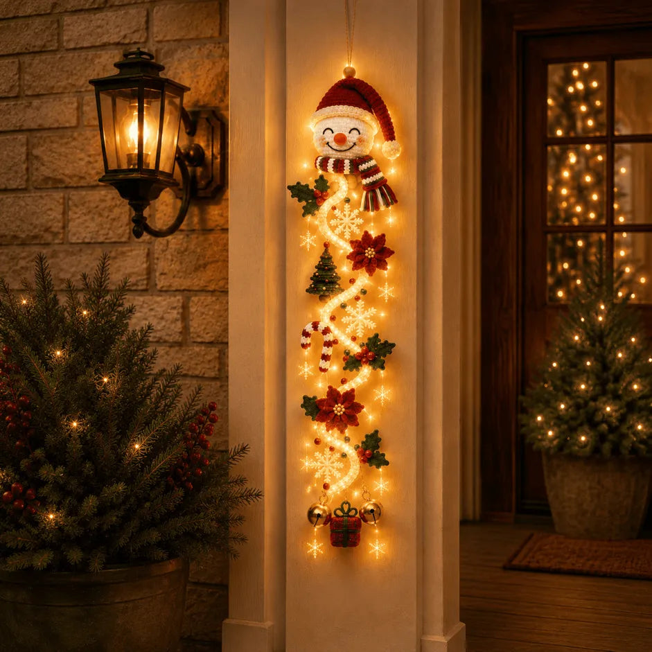 Glowing Christmas Door Hanger | 6 Festive Lighted Designs with Warm Glow
