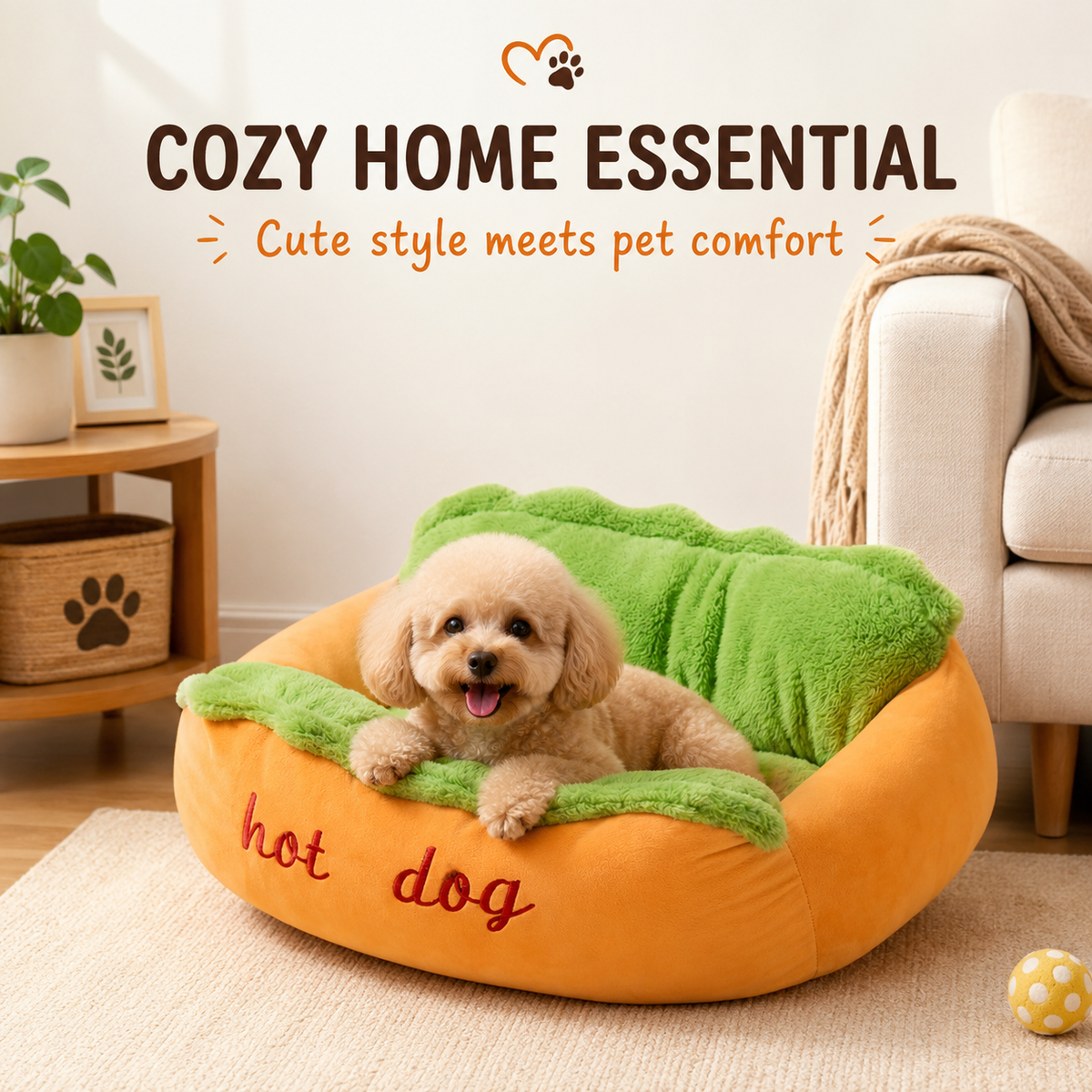 Dog Dog Bed Cute Plush Pet Sofa for Small Dogs & Cats