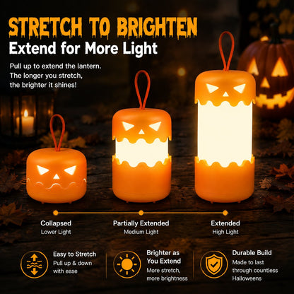 Rechargeable Halloween Pumpkin Lantern Light Collapsible Jack O Lantern