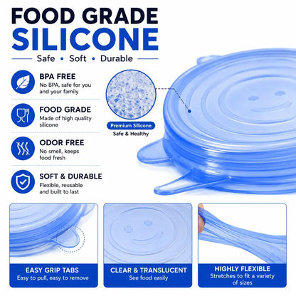 6 Pack Silicone Stretch Lids