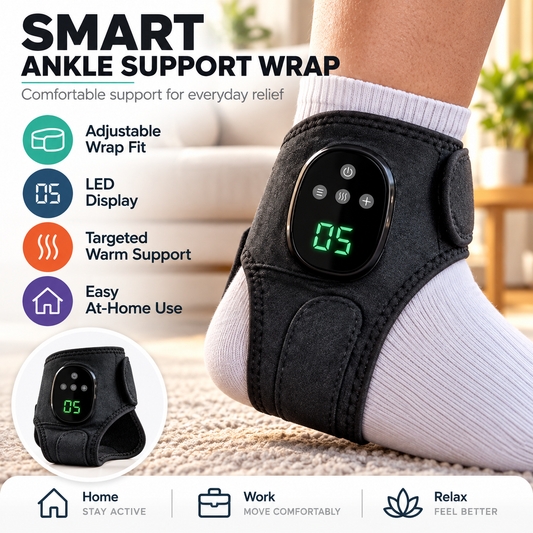 Smart Heated Ankle Support Wrap Adjustable Digital Comfort Brace
