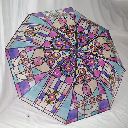 Cathedral Art Stained Glass Inspired Automatic Umbrella