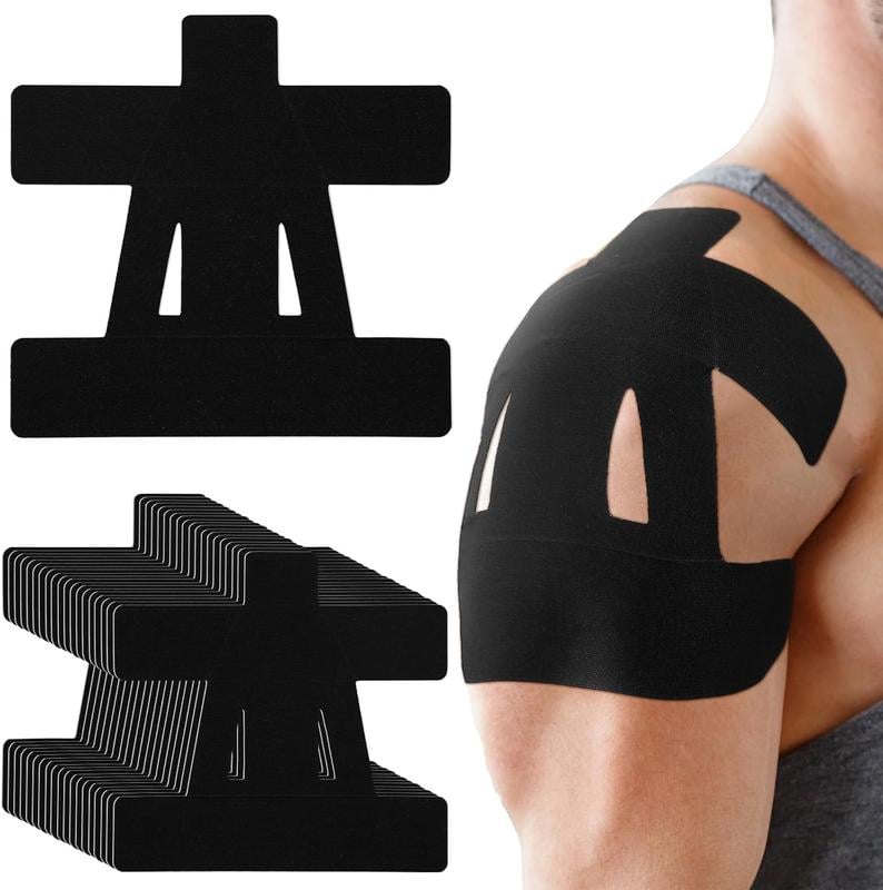 Pre-Cut Shoulder Kinesiology Tape (Multi-Color Pack) - Instant Pain Relief & Rotator Cuff Support