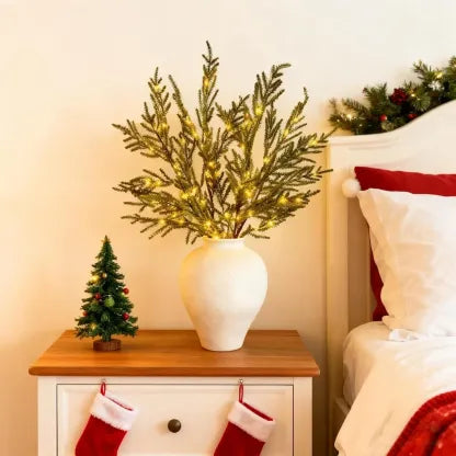 Lighted Norfolk Pine Branches DIY Holiday Greenery Set