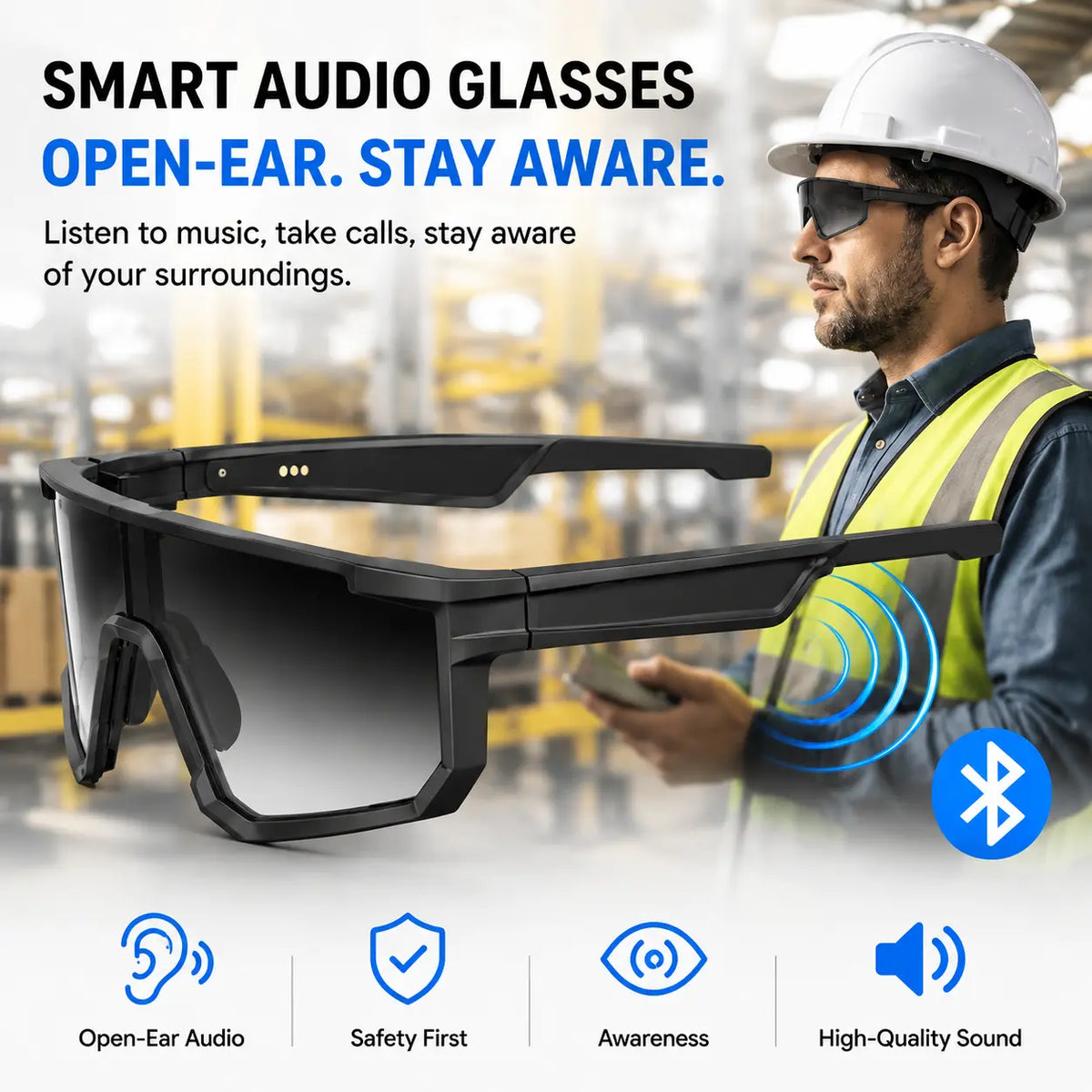 VUB Smart Audio Glasses Photochromic Options & Hands-Free Calls