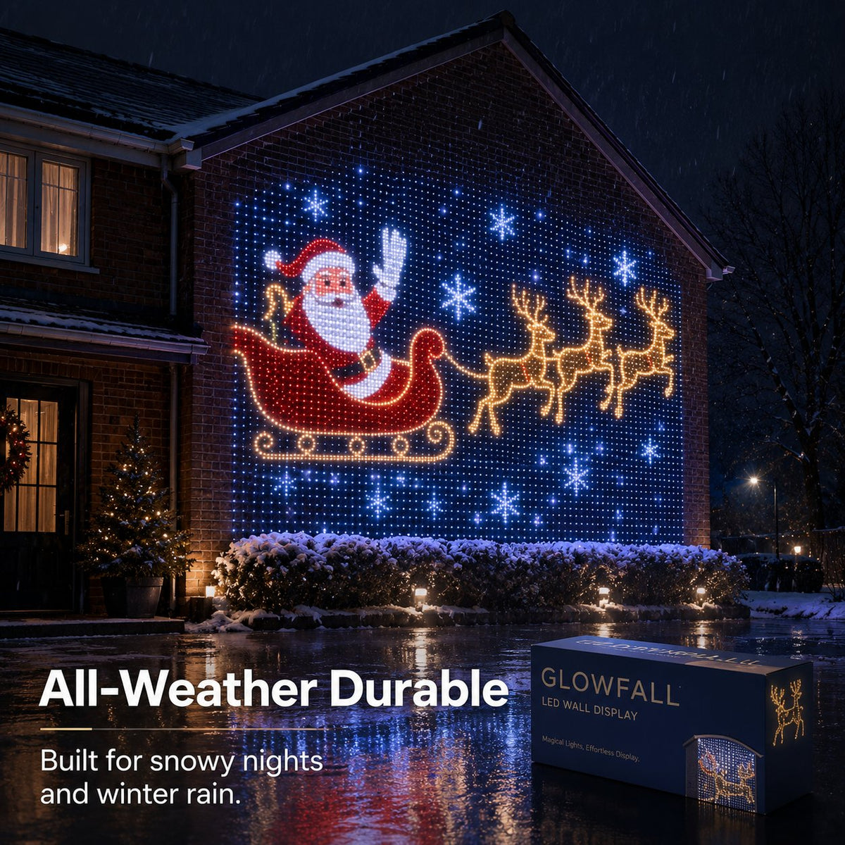 Christmas LED House Net & Smart Outdoor Wall Curtain Light