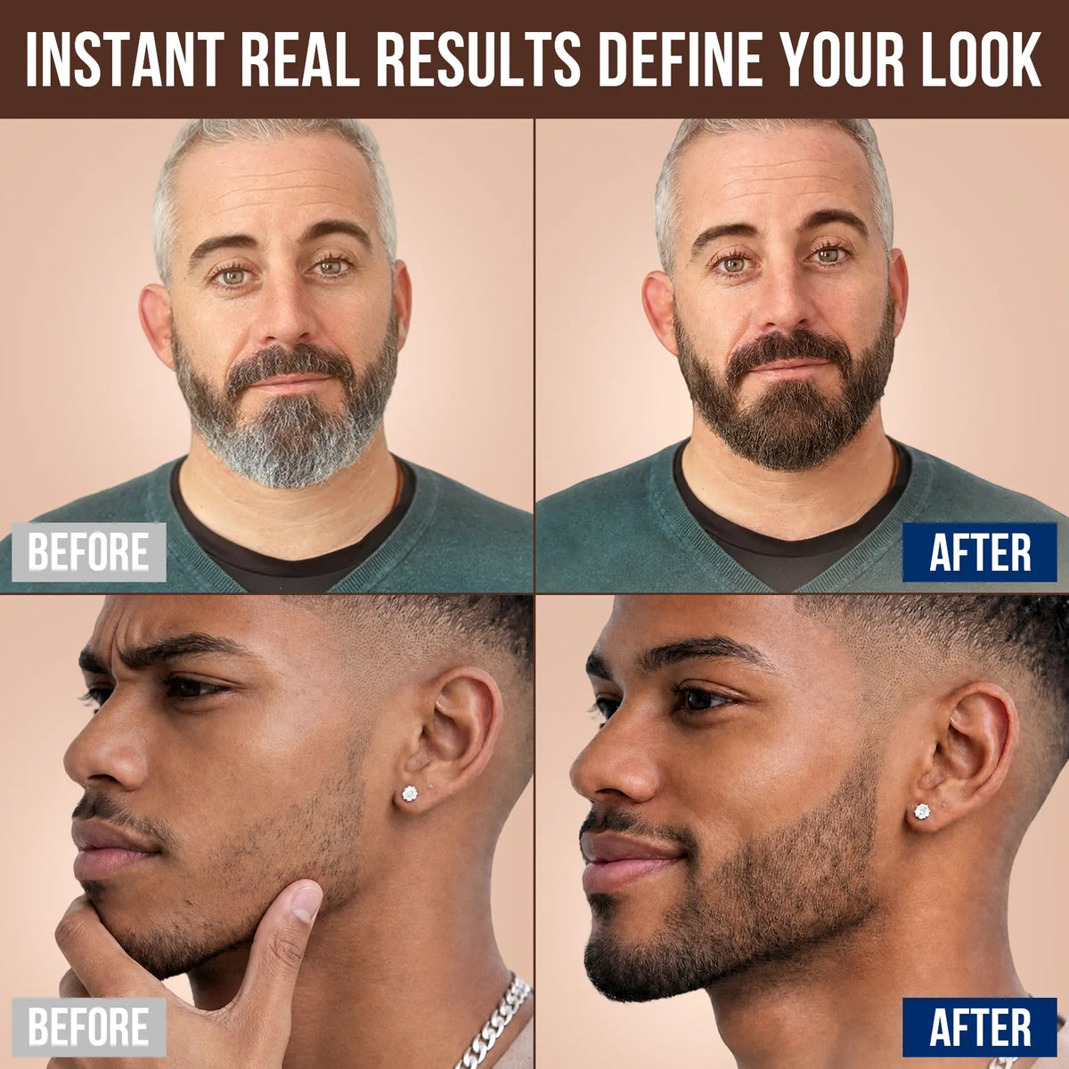 6D Hair-Like Finish Multi-Use Unisex 2-in-1 Brows & Beard Pen, Waterproof Wear, Smudge-Proof