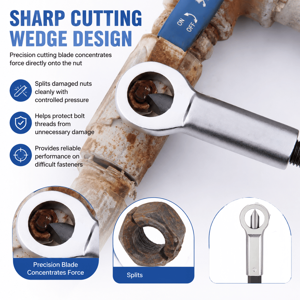 Manual Nut Splitter Extractor | Heavy Duty Steel Rusted Seized Nut Remover for Automotive & DIY Repair