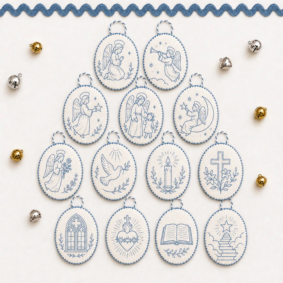 Beginner-Friendly DIY Heirloom Oval Embroidery Ornament Kit Collection