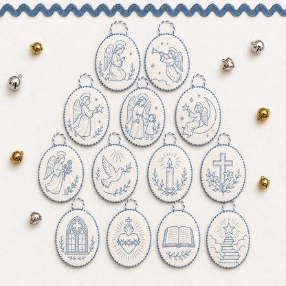 Beginner-Friendly DIY Heirloom Oval Embroidery Ornament Kit Collection