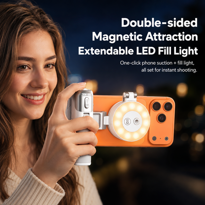 4-in-1 Magnetic Phone Camera Grip Selfie Stick, Tripod & Zoom Control