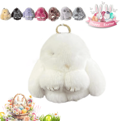 Easter Cute Bunny Plush Keychain - Iron Box Gift Option, Easter Sweet Surprise