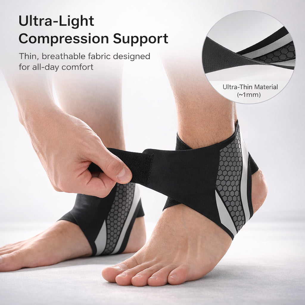 Adjustable Compression Ankle Brace – Lightweight Support for Sports & Daily Wear