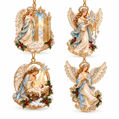 Heavenly Angel Christmas Ornament Crystal Star, Heaven s Gate & Nativity Faith Keepsake Collection