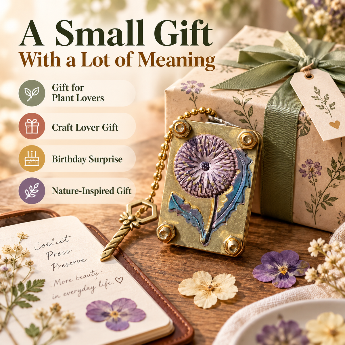 Mini Flower Press Portable Pocket Press for Flowers & Leaves