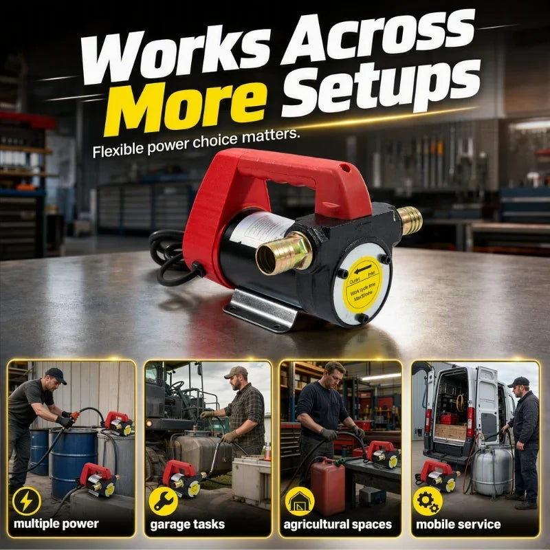 NOW! Diesel Transfer Pump 25GPM Flow Move Fuel Fast for Farms, Garages & Job Sites