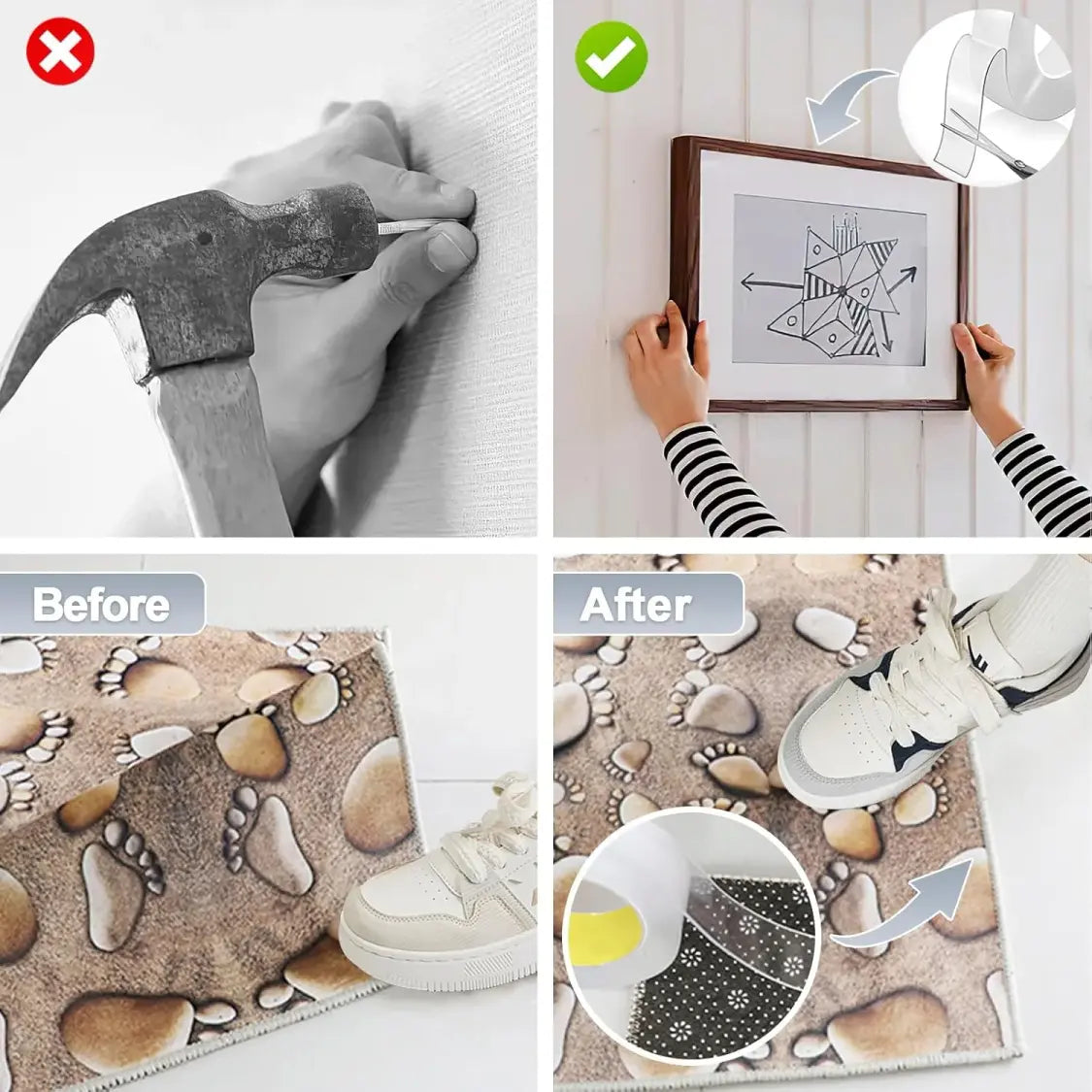 Clear Nano Double-Sided Tape,  Heavy Duty Mounting Tape for Frames, Rugs & Décor