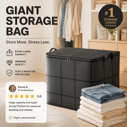 Giant storage bag instantly enjoy a clean and organized home
