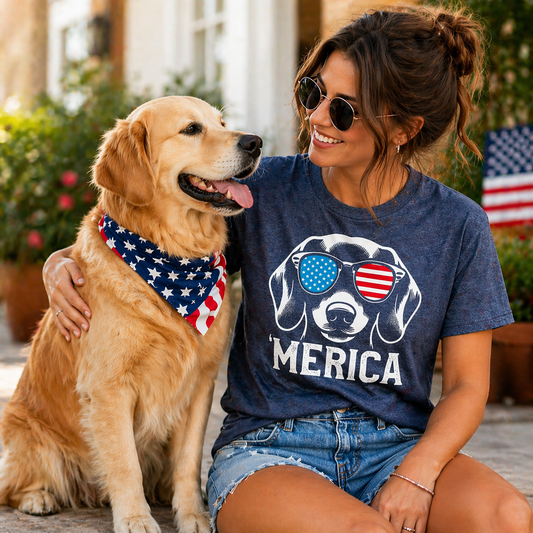 Merica Golden Retriever Shirt | 4th of July Dog Shirt