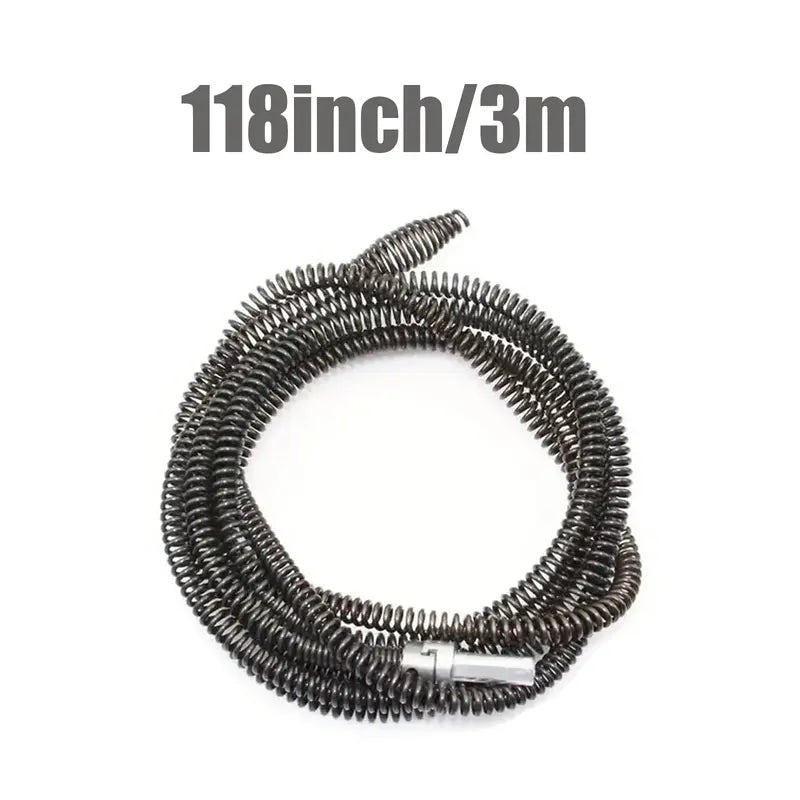 Flexible Drill-Powered Drain Cleaning Snake Deep Pipe Clog Remover for Sinks, Showers & Toilets