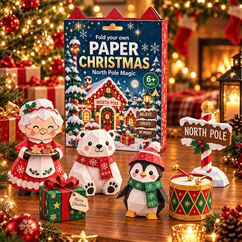 DIY Christmas Paper Craft Kit Fold, Create & Build Your Own Festive Village