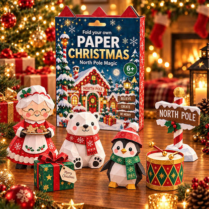 DIY Christmas Paper Craft Kit Fold, Create & Build Your Own Festive Village