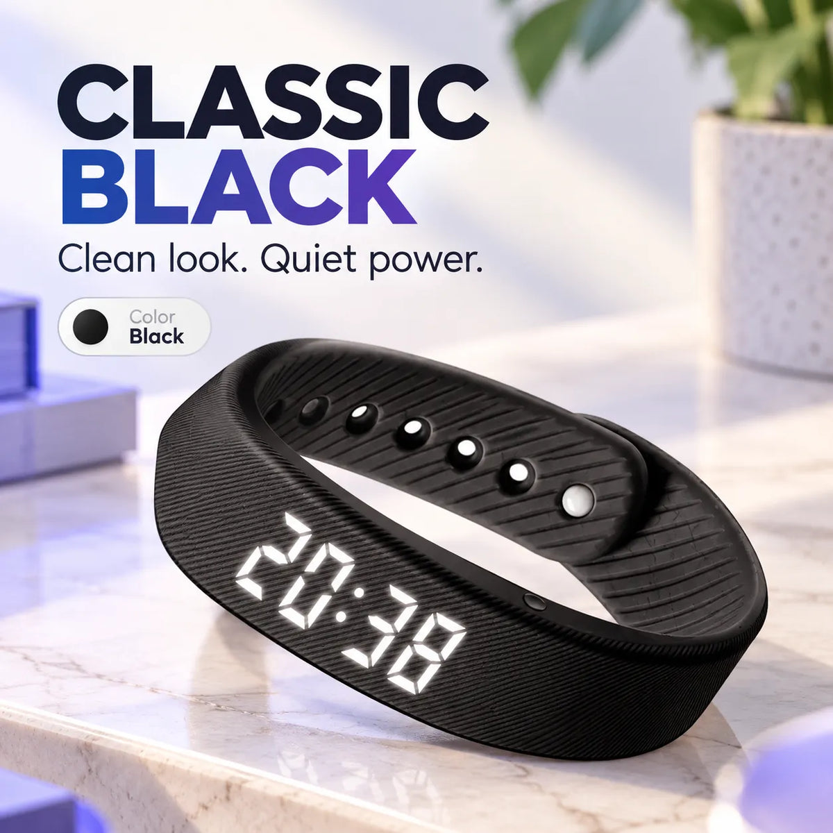 Silent Vibrating Alarm Wristband | Quiet Wake-Up & Step Tracker