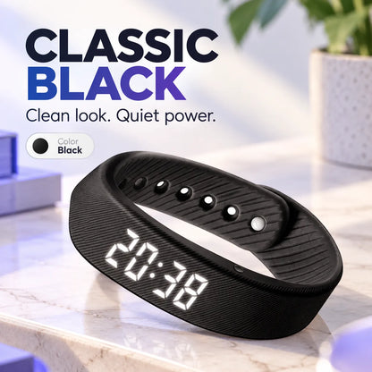 Silent Vibrating Alarm Wristband | Quiet Wake-Up & Step Tracker