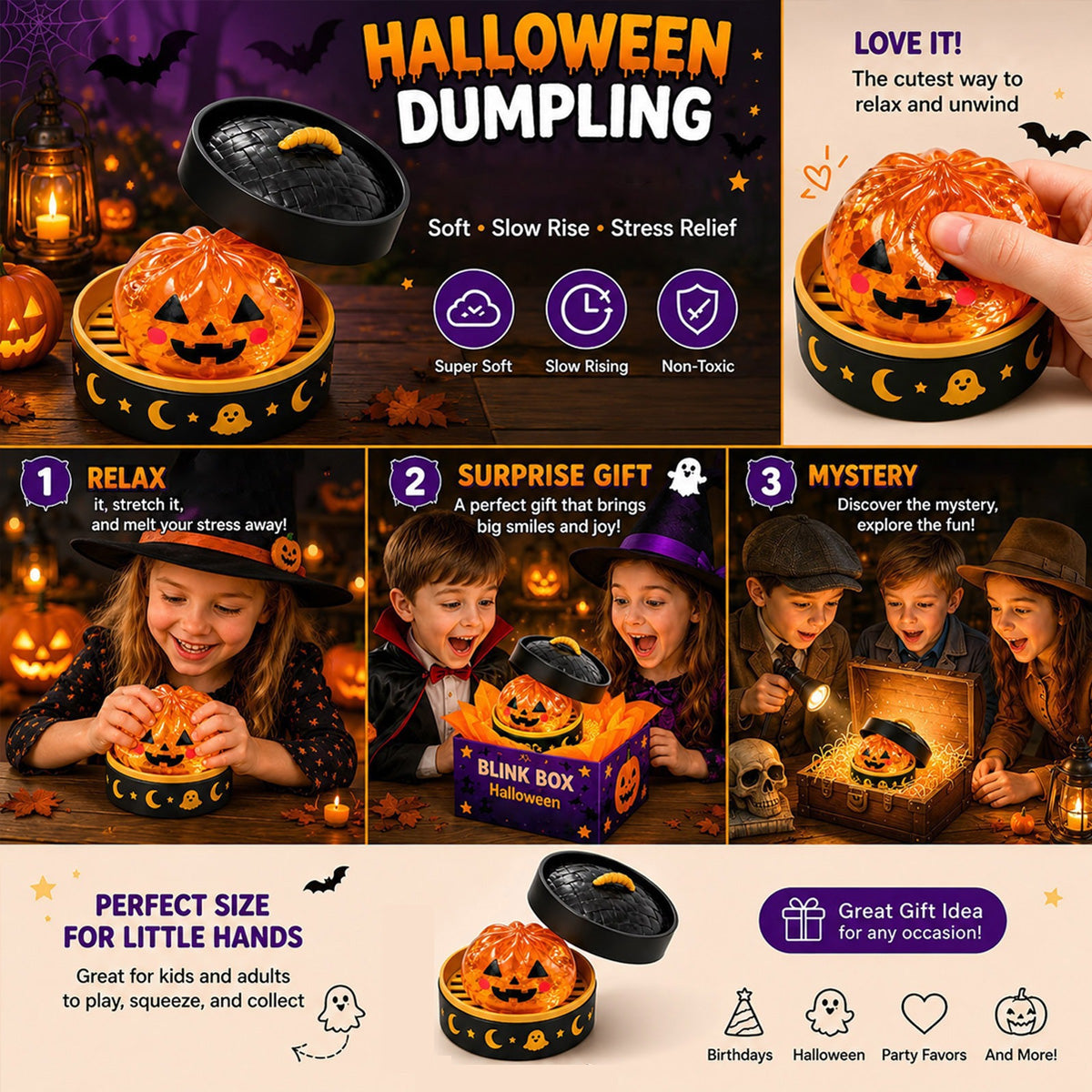 Halloween Dumpling Squishy Toys