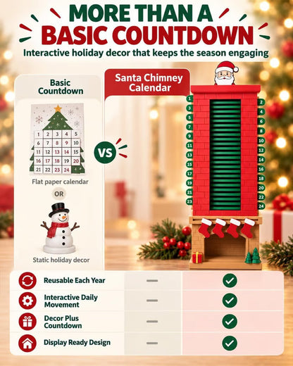 Santa Chimney Advent Calendar 24-Day Christmas Countdown