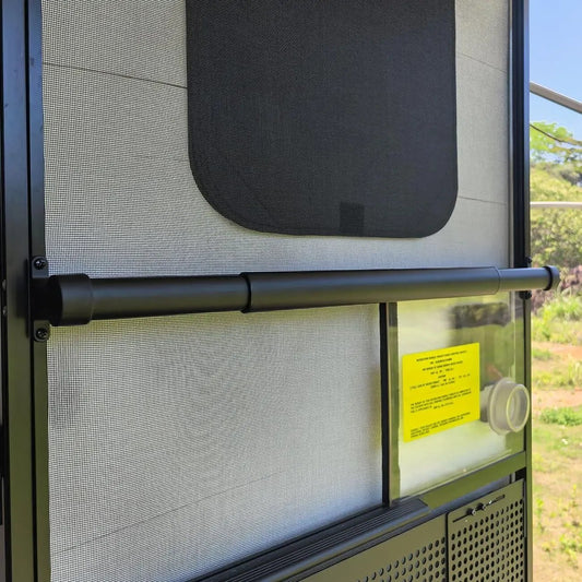 All Aluminum RV Screen Door Handle Bar Adjustable Telescopic Crossbar for Flimsy Doors Preassembled & Easy Setup Camper