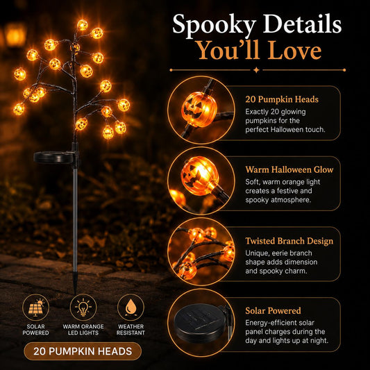 Solar Pumpkin Stake Lights | Waterproof Outdoor Garden Decor, Auto Dusk-to-Dawn