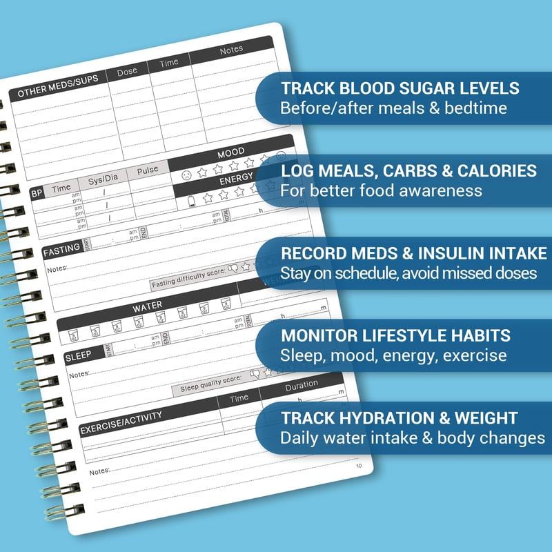 Special for Diabetes Diabetes Tracker Book with Food List