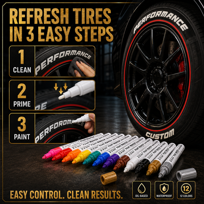 Oil-Based Waterproof Tire Marker Pen Single-color 5-pack