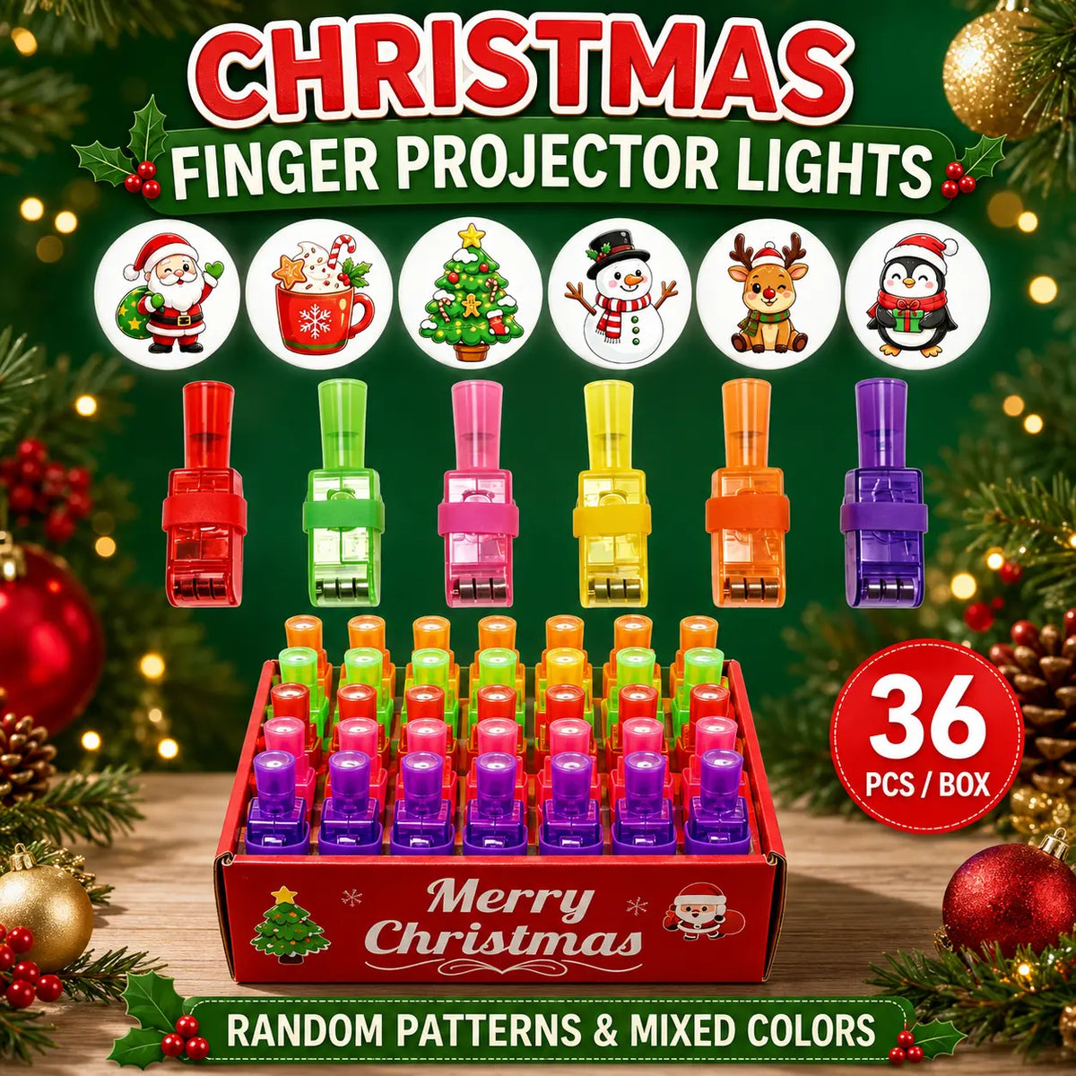 Halloween Finger Projector Rings 36 PCS LED Light-Up Party Favors | Family Fun, Friend Gatherings & Trick-or-Treat