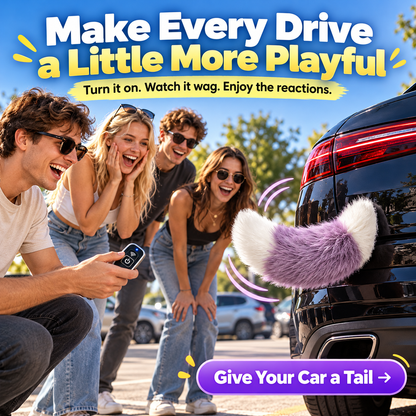 Remote Control Moving Car Tail USB Rechargeable Fluffy Vehicle Decoration