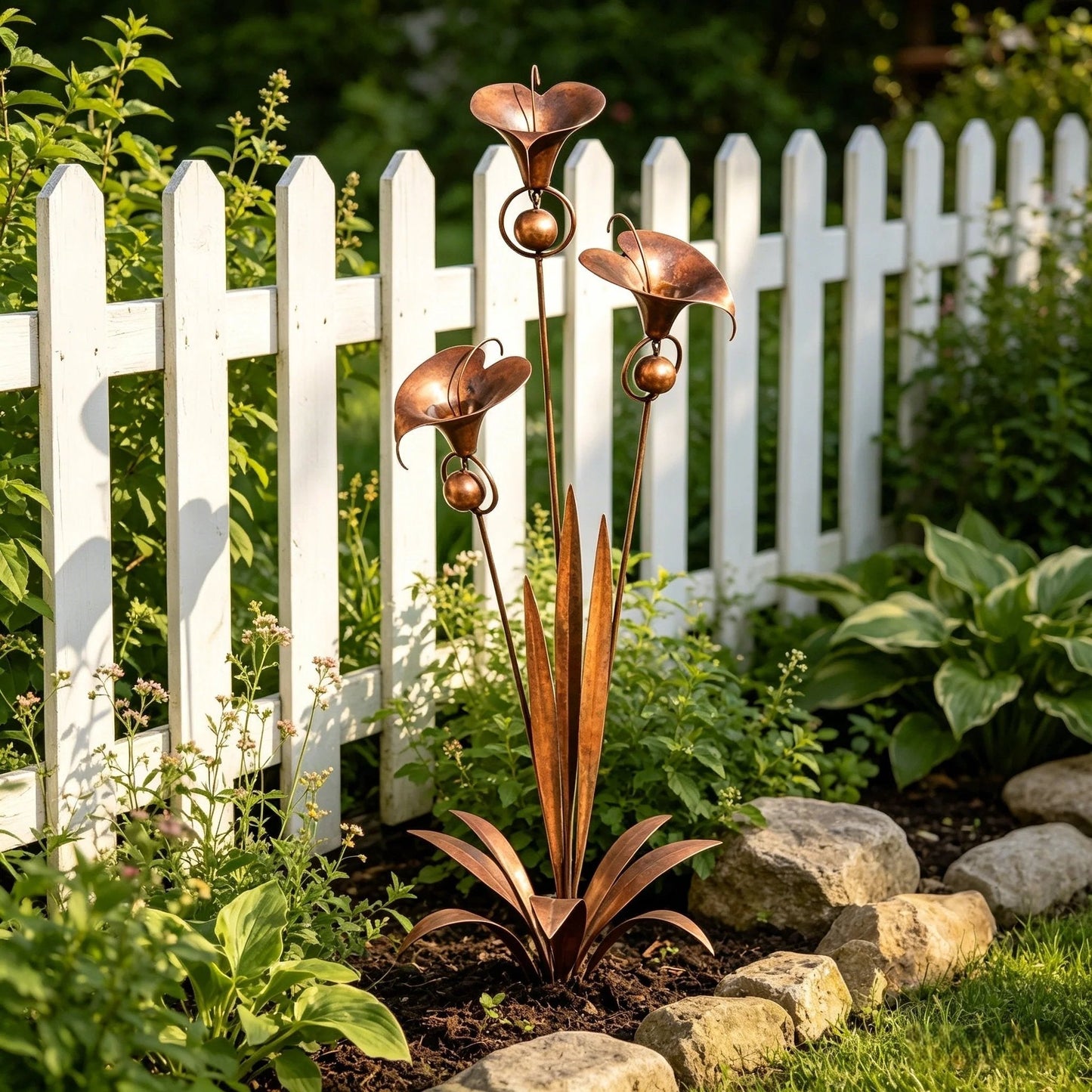 Copper Calla Garden Stake