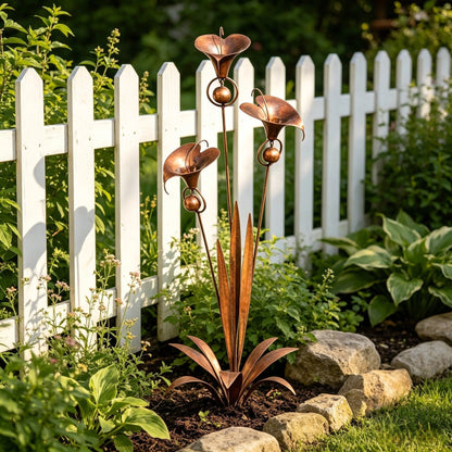 Copper Calla Garden Stake