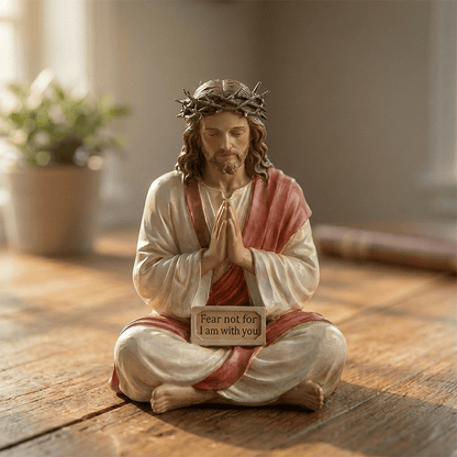 Peaceful Desk Companions Handcrafted Jesus & Virgin Mary Figurines