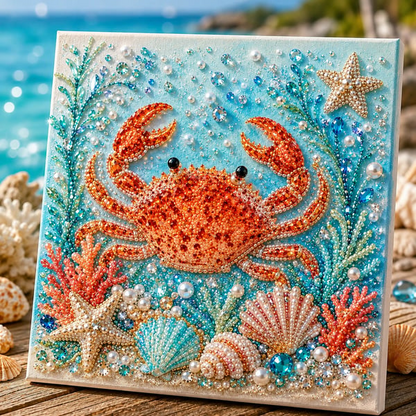 Ocean Theme Pearl Art DIY Kit Relaxing DIY Craft to Create Stunning Coastal Artwork