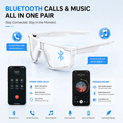 VUB Smart Audio Glasses Photochromic Options & Hands-Free Calls