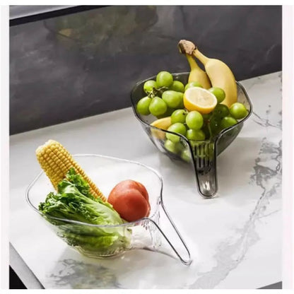Drain Basket with Jumpstart Spout Accessories Gadgets for Washing Vegetables & Fruits