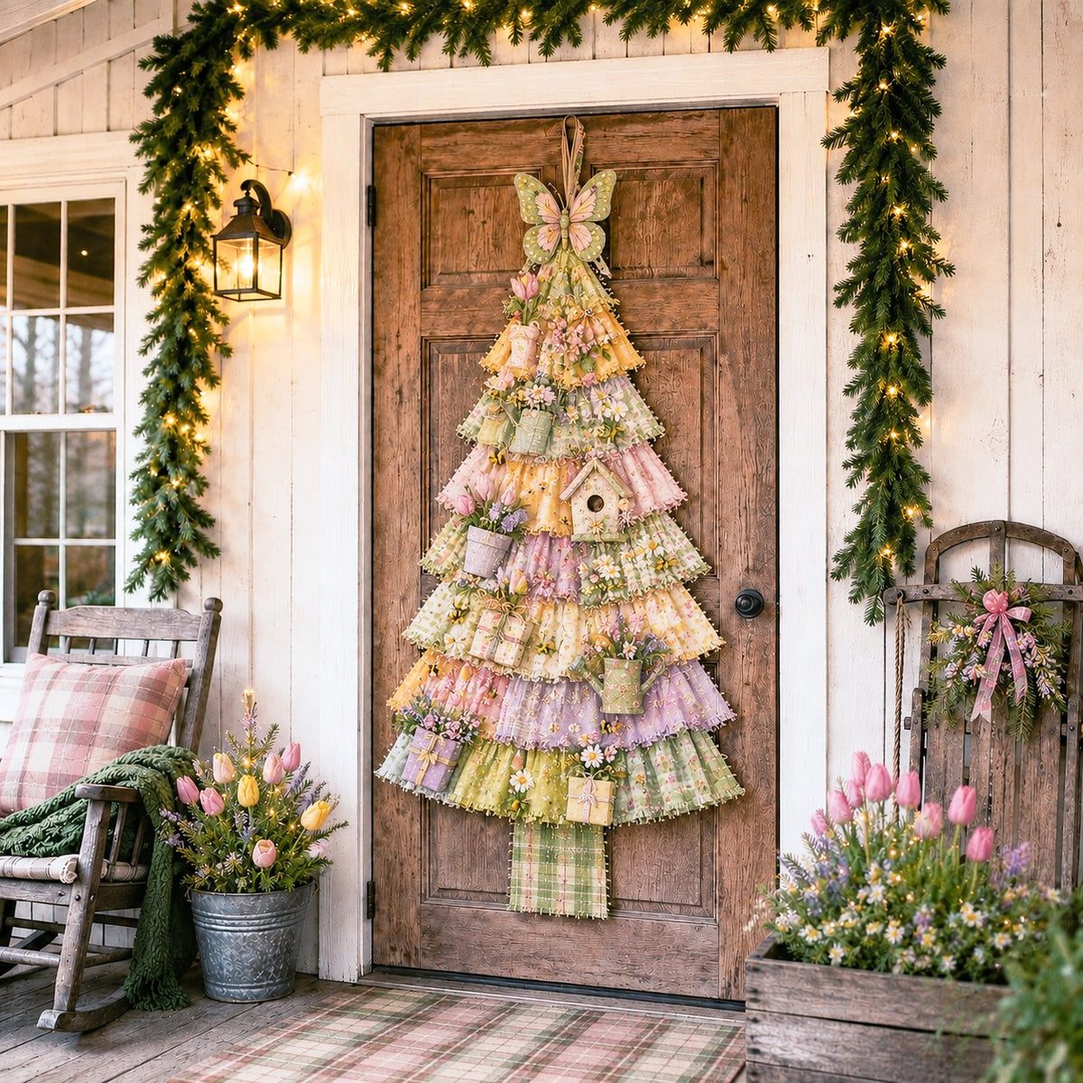 Beginner-Friendly DIY Oversized Patchwork Christmas Tree Door Hanging Kit