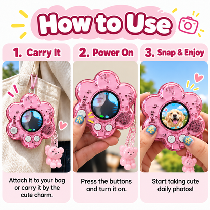Flower Mini Digital Camera | Photo + Video Bag Charm Camera