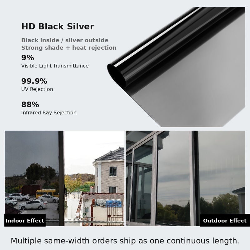 One-Way Mirror Window Film Heat Control & UV Protection