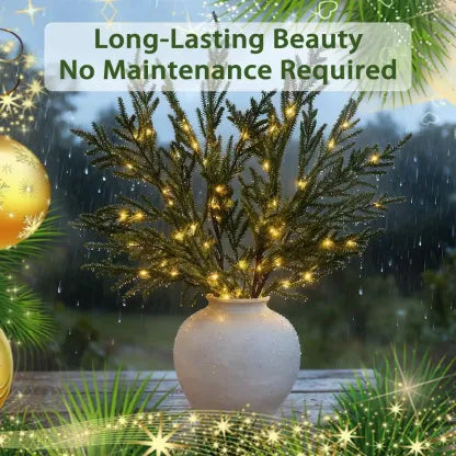 Lighted Norfolk Pine Branches DIY Holiday Greenery Set